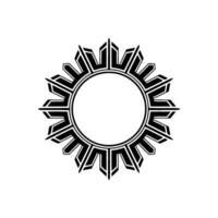 Geometric Sunburst, Minimalist , Circular Emblem - Abstract vector