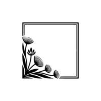 Botanical Frame, Delicate Floral Accent, Minimalist vector