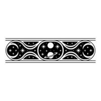 Celestial Border Stylized Planets Stars vector