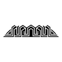 Geometric Mountainscape, Intricate Line Art, Minimalist vector