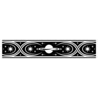 Celestial Border Art Deco Starburst Lunar Motif vector