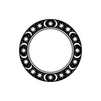 Celestial Circle, Lunar Motif, Mystical vector