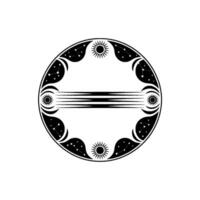 Celestial Cycle Emblem, Minimalist Lunar Solar vector