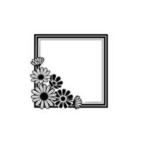 Floral Frame Minimalist Daisy Border, Elegant vector