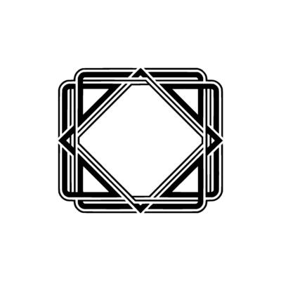 Geometric Deco Emblem, Minimalist , Elegant Framework