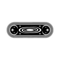 Retro Cosmic Orbit, Stylized Starscape vector