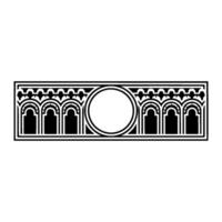 Gothic Archway Ornament, Circular Motif, Minimalist vector