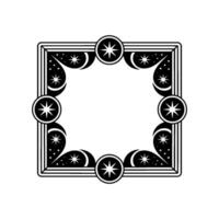 Celestial Frame Lunar Phases Starry Geometry vector