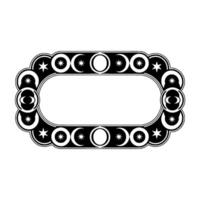 Celestial Oval Frame Vintage Moon Star Motif vector