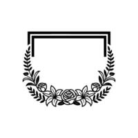 Elegant Floral Frame, Vintage , Minimalist Illustration - Laurel vector
