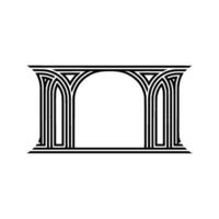 Art Deco Archway, Minimalist , Geometric Pattern, Lineart vector