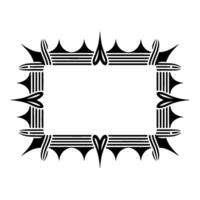 Geometric Tribal Frame, Minimalist , Black White, Outline vector
