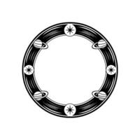 Celestial Portal Stylized Ring of Planets vector