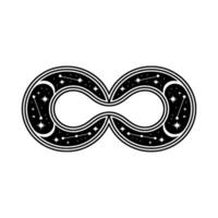 Celestial Infinity Stylized Black White Symbol vector