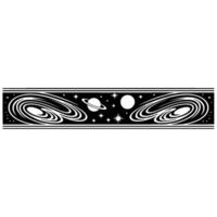 Celestial Border Retro Space Planets Stars vector