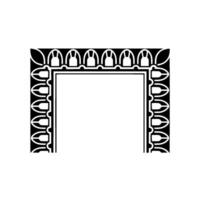 Geometric Arch Frame, Stylized Ornamentation, Minimalist vector