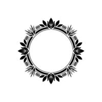 Elegant Botanical Frame, Vintage , Circular Ornament vector