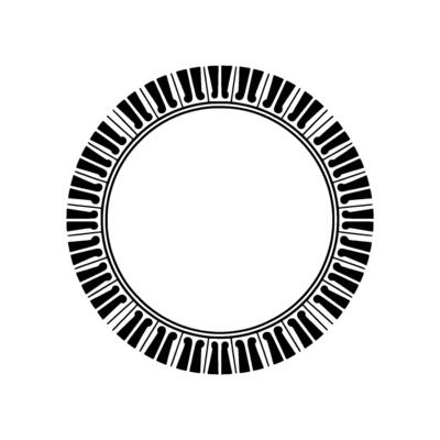 Geometric Circle Frame, Minimalist , Modern Pattern - Monochrome