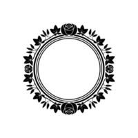 Elegant Floral Circle Frame, Vintage - Botanical vector