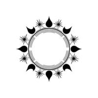 Celestial Cycle Minimalist Moon Phases Stars, Circular vector