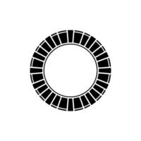 Minimalist Circular Emblem, Retro Grid Pattern vector