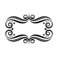 Elegant Swirl Frame, Vintage Decorative Border, Celestial vector