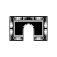 Geometric Arch Emblem, Minimalist, Outline vector