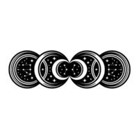 Celestial Cycle Illuminated Moon Phases Cosmic Connection vector