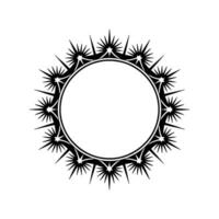 Spiked Circular Emblem, Dark Silhouette, Minimalist vector