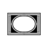 Geometric Deco Frame, Minimalist , Elegant Border, Oval vector