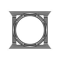 Geometric Circle Frame, Art Deco Style, Minimalist, Stripes vector