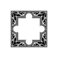 Ornate Square Frame, Art Nouveau Detail, Minimalist Background vector