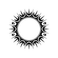 Spiraling Swallow Ornament, Tribal Border, Circular Emblem vector