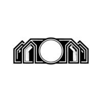 Geometric Moonscape Stylized Architecture Celestial Harmony vector