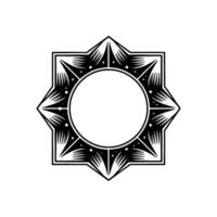 Geometric Starburst Frame, Vintage Style vector
