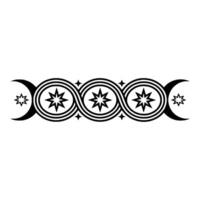 Celestial Spiral Moon Phases Starry Ornamentation vector