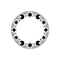 Celestial Circle Lunar, Starry, and Minimalist vector