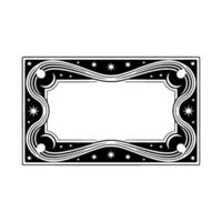 Art Nouveau Frame, Celestial Stars, Elegant Border vector