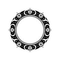 Intricate Tribal Circle Frame, Celestial vector