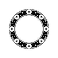 Celestial Circle Stylized Magic Border vector