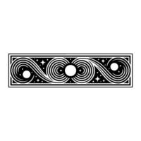 Geometric Spiral Ornament, Celestial Motif vector