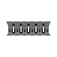 Geometric Deco Border, Stylized Black White Pattern vector