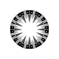 Geometric Radial Pattern, Black White, Minimalist vector