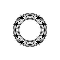 Stylized Starburst Circle Emblem, Minimalist vector