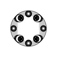 Celestial Cycle Minimalist Moon Star vector