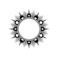 Celestial Circle Lunar Phases Starburst Geometry vector
