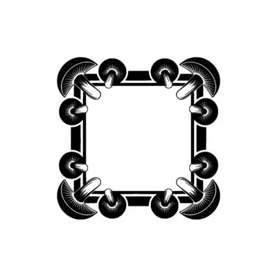 Geometric Mushroom Frame, Art Deco Inspired