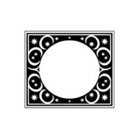 Celestial Circle Minimalist Moon Star Emblem, Decorative vector