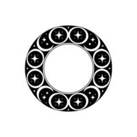 Celestial Circle Vintage Moon Motif, Symbolic vector