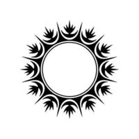 Stylized Sunburst Tribal Frame, Minimalist vector